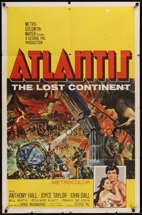 4d060 ATLANTIS THE LOST CONTINENT  1sh '61 George Pal underwater sci-fi, cool fantasy art!
