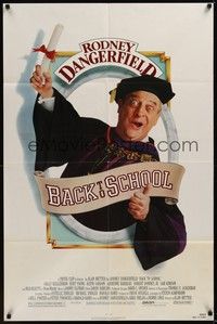 4d065 BACK TO SCHOOL  1sh '86 Rodney Dangerfield goes to college with his son, great image!