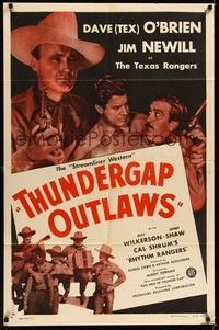 4d068 BAD MEN OF THUNDER GAP 1sh R47 great image of the Texas Rangers, Thundergap Outlaws!