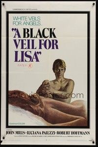 4d104 BLACK VEIL FOR LISA  1sh '68 John Mills, Luciana Paluzzi, white veils for angels...