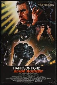 4d106 BLADE RUNNER  1sh '82 Ridley Scott sci-fi classic, art of Harrison Ford by John Alvin!