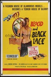 4d112 BLOOD & BLACK LACE  1sh '65 Mario Bava, a glamorous fashion house becomes a house of blood!