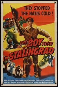 4d133 BOY FROM STALINGRAD  1sh '43 art of the heroic WWII Russian youths who stopped the Nazis cold!