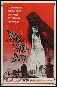 4d154 BURN WITCH BURN  1sh '62 undead demons of Hell arise to terrorize the world!