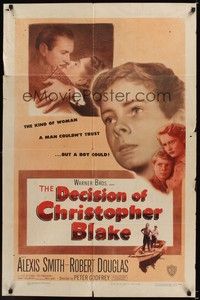 4d245 DECISION OF CHRISTOPHER BLAKE  1sh '48 Alexis Smith, Douglas, Ted Donaldson in title role!
