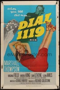 4d256 DIAL 1119  1sh '50 full-length sexy Virginia Field, Marshall Thompson, film noir!