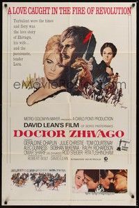 4d266 DOCTOR ZHIVAGO  1sh R71 Omar Sharif, Julie Christie, David Lean English epic, Terpning art!