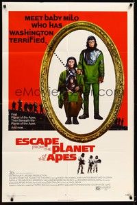 4d294 ESCAPE FROM THE PLANET OF THE APES  1sh '71 meet Baby Milo who has Washington terrified!