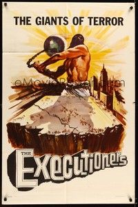 4d300 EXECUTIONERS  1sh '59 WWII death camps, Nuremberg trials, cool really odd artwork!