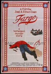 4d308 FARGO DS 1sh '96 a homespun murder story from the Coen Brothers, great image!