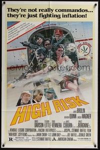 4d419 HIGH RISK  1sh '81 Anthony Quinn, James Coburn, they're just fighting inflation!