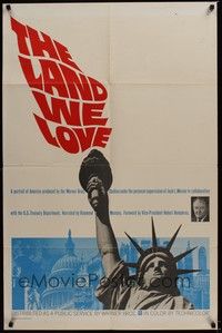 4d481 LAND WE LOVE  1sh '66 Warner Brothers public service, cool Statue of Liberty image!