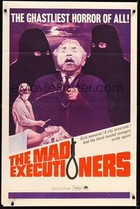 4d508 MAD EXECUTIONERS  1sh '65 Der Henker von London, German horror, black-hooded avengers!