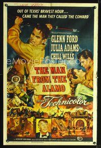 4d514 MAN FROM THE ALAMO  1sh '53 Budd Boetticher, Glenn Ford was the man they called The Coward!