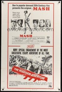 4d523 MASH/POSEIDON ADVENTURE  1sh '70s double-bill, Robert Altman, Irwin Allen!