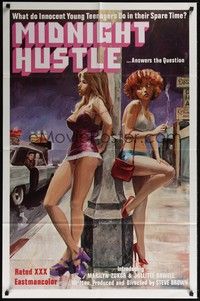 4d531 MIDNIGHT HUSTLE  1sh '78 great sexy artwork of innocent young teens as hookers!