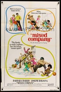 4d533 MIXED COMPANY style A 1sh '74 Barbara Harris, Frank Frazetta art from interracial comedy!