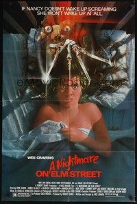 4d579 NIGHTMARE ON ELM STREET  1sh '84 Wes Craven, art of Freddy Krueger by Matthew Peak!