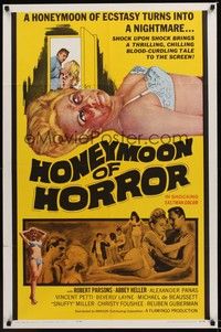 4d607 ORGY OF THE GOLDEN NUDES  1sh '64 sexy image, Honeymoon of Horror!