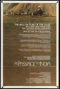 4d623 PASSAGE TO INDIA  1sh '84 David Lean, Alec Guinness, cool desert image!