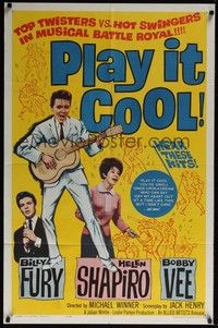 4d643 PLAY IT COOL  1sh '63 Michael Winner directed, great image of rockin' Bobby Vee!