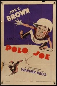 4d644 POLO JOE 1sh R44 art of wacky polo player Joe E. Brown, Carol Hughes!