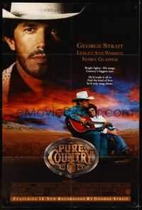 4d658 PURE COUNTRY DS 1sh '92 country music star George Strait plays guitar for Lesley Ann Warren!