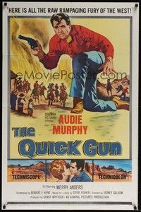 4d661 QUICK GUN  1sh '64 art of cowboy Audie Murphy in the raw rampaging fury of the West!