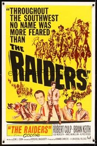 4d665 RAIDERS  1sh '64 Robert Culp, Brian Keith, Judi Meredith, cool western artwork!