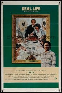 4d677 REAL LIFE  1sh '79 Albert Brooks, wacky spoof of Norman Rockwell painting!