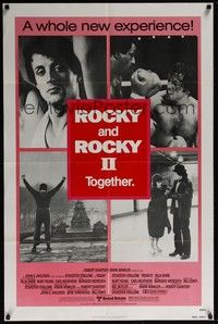 4d712 ROCKY/ROCKY II  1sh '80 Sylvester Stallone boxing classic double-bill, great images!