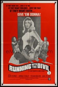 4d722 RUNNING WITH THE DEVIL  1sh '73 Henri Pachard, it's not exactly a love story!