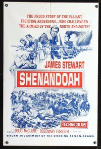 4d764 SHENANDOAH  1sh R60s James Stewart, Doug McClure, Civil War!