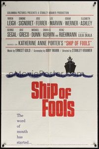 4d765 SHIP OF FOOLS  1sh '65 Stanley Kramer's movie based on Katharine Anne Porter's book!