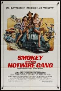 4d799 SMOKEY & THE HOTWIRE GANG  1sh '79 art of James Keach w/sexy girls, GTA was never like this!