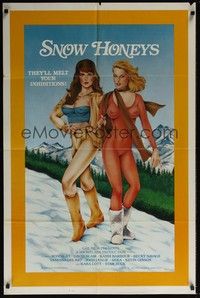 4d802 SNOW HONEYS  1sh '83 Becky Savage, Vanessa Del Rio, great sexy artwork!