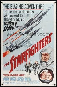 4d826 STARFIGHTERS  1sh '64 cool artwork of the men & planes who rocket to the edge of space!