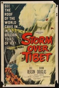 4d830 STORM OVER TIBET  1sh '52 Rex Reason, Diana Douglas, see the roof of the world cave in!