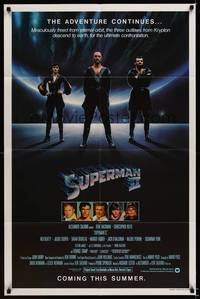 4d843 SUPERMAN II teaser 1sh '81 Christopher Reeve, art of Terence Stamp as General Zod!