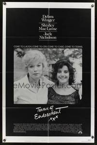 4d864 TERMS OF ENDEARMENT  1sh '83 great close up of Shirley MacLaine & Debra Winger!