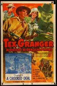 4d868 TEX GRANGER style A Chap6 1sh '47 Robert Kellard western serial, A Crooked Deal!