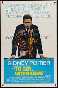 4d898 TO SIR, WITH LOVE  1sh '67 Sidney Poitier, Lulu, directed by James Clavell!