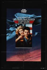 4d903 TOP GUN  1sh '86 great image of Tom Cruise & Kelly McGillis, Navy fighter jets!
