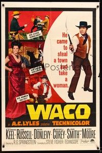 4d942 WACO  1sh '66 Howard Keel, sexy Jane Russell, Brian Donlevy, Wendell Corey