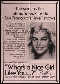 4d960 WHAT'S A NICE GIRL LIKE YOU  1sh '70s San Francisco's live sex shows!