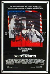 4d969 WHITE NIGHTS  1sh '85 starring Russian ballet dancer Mikhail Baryshnikov!