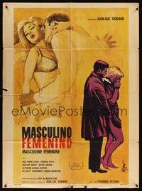 4e052 MASCULINE-FEMININE Mexican poster '66 Jean-Luc Godard's Masculin, Feminin: 15 Faits Precis