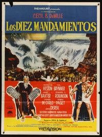 4e069 TEN COMMANDMENTS Mexican poster R60s directed by Cecil B. DeMille, Charlton Heston, Brynner!