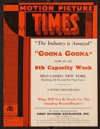 4f049 MOTION PICTURE TIMES exhibitor magazine November 10, 1932 Goona-Goona amazes the industry!