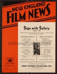 4f042 NEW ENGLAND FILM NEWS exhibitor magazine June 30, 1932 Wild Women of Borneo is still best!